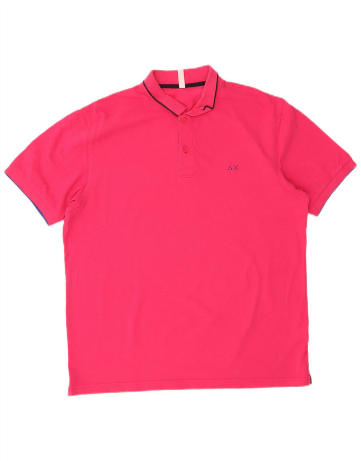 Tricou polo Sun68 pentru bărbați, bumbac roz 2XL