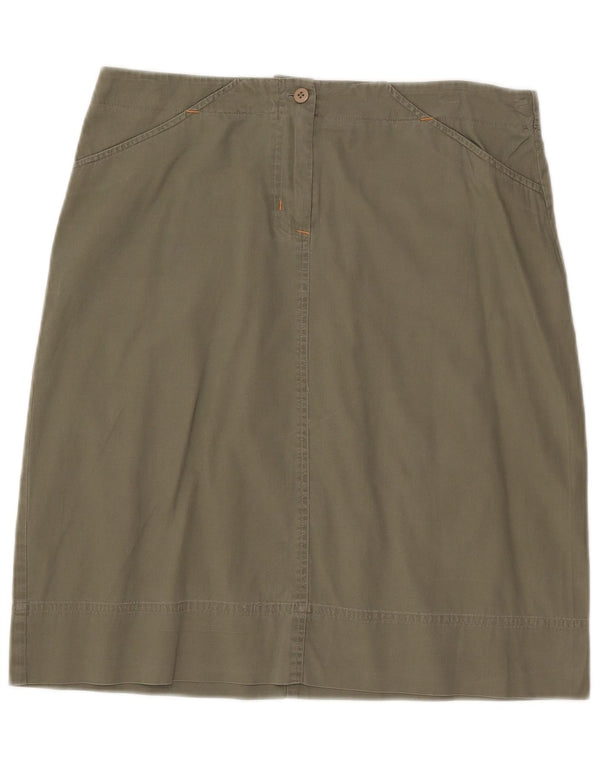 Awear Womens A-Line Skirt US 14 XL W33  Green Cotton