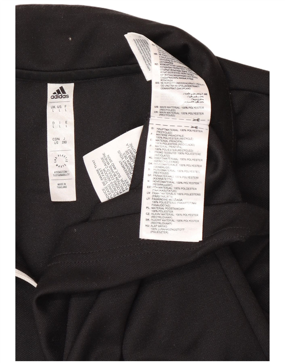 Adidas bărbați Zip Neck Top cu mânecă lungă mare negru poliester sport