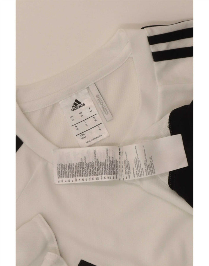 Tricou Adidas Climalite pentru bărbați Top Mediu Alb Poliester Colorblock