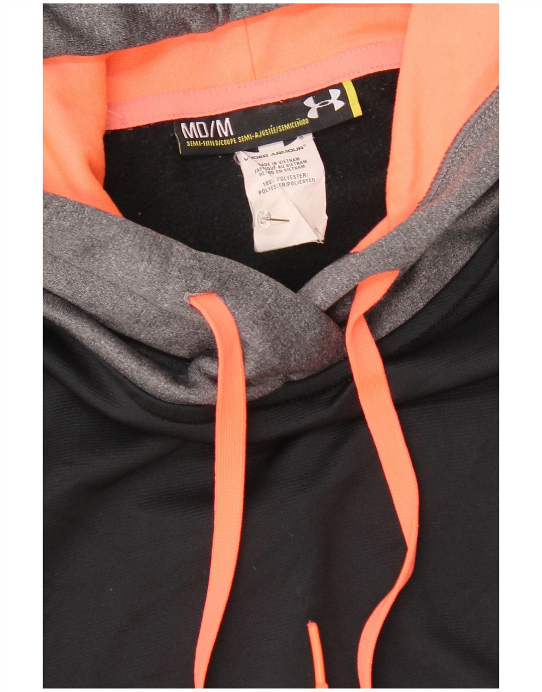 Pulover cu glugă Under Armour pentru femei UK 14 Medium Black Colorblock Poliester