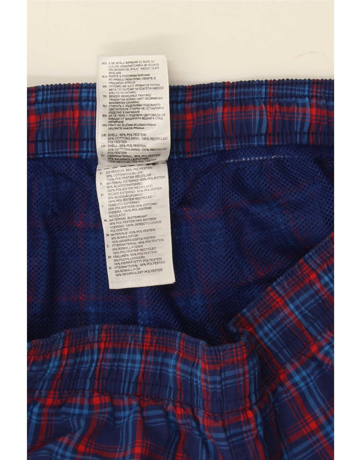 Pantaloni scurți sport adidas pentru bărbați, poliester cu carouri medii bleumarin