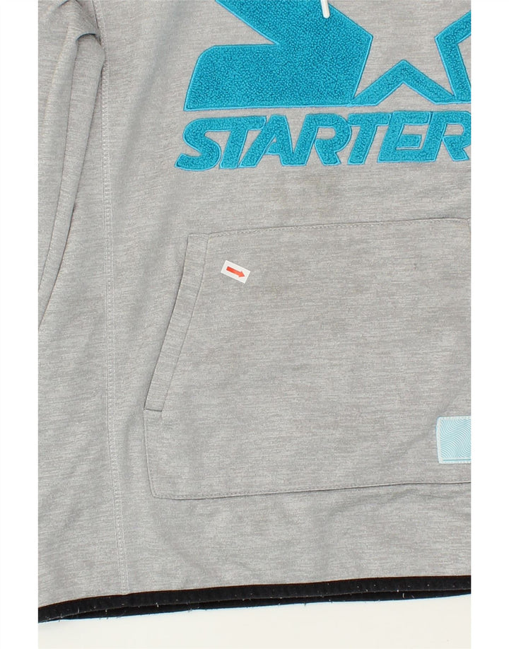 STARTER Womens Graphic Hoodie Jumper UK 12 Medium Grey Polyester Vintage Starter and Second-Hand Starter from Messina Hembry 