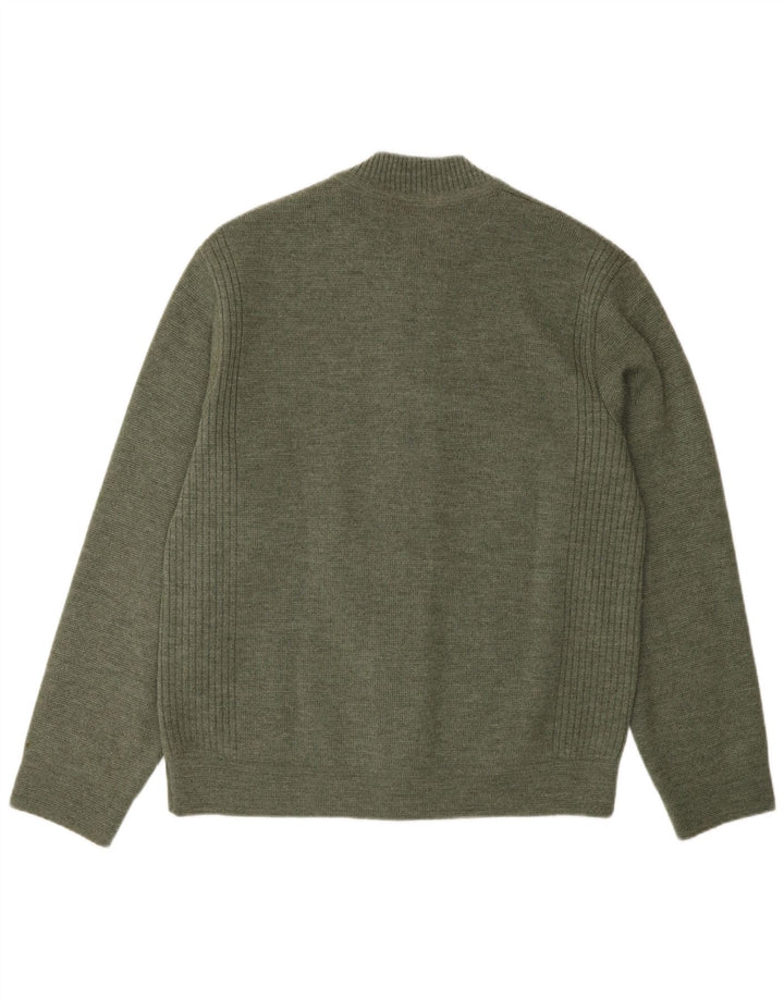 Pulover cardigan Breidhof pentru bărbați, cu tăiere obișnuită, EU 52, verde mare