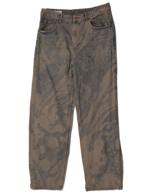 Blugi drepti pentru bărbați Zara EU 42 Large W32 L32 Blue Tie Dye