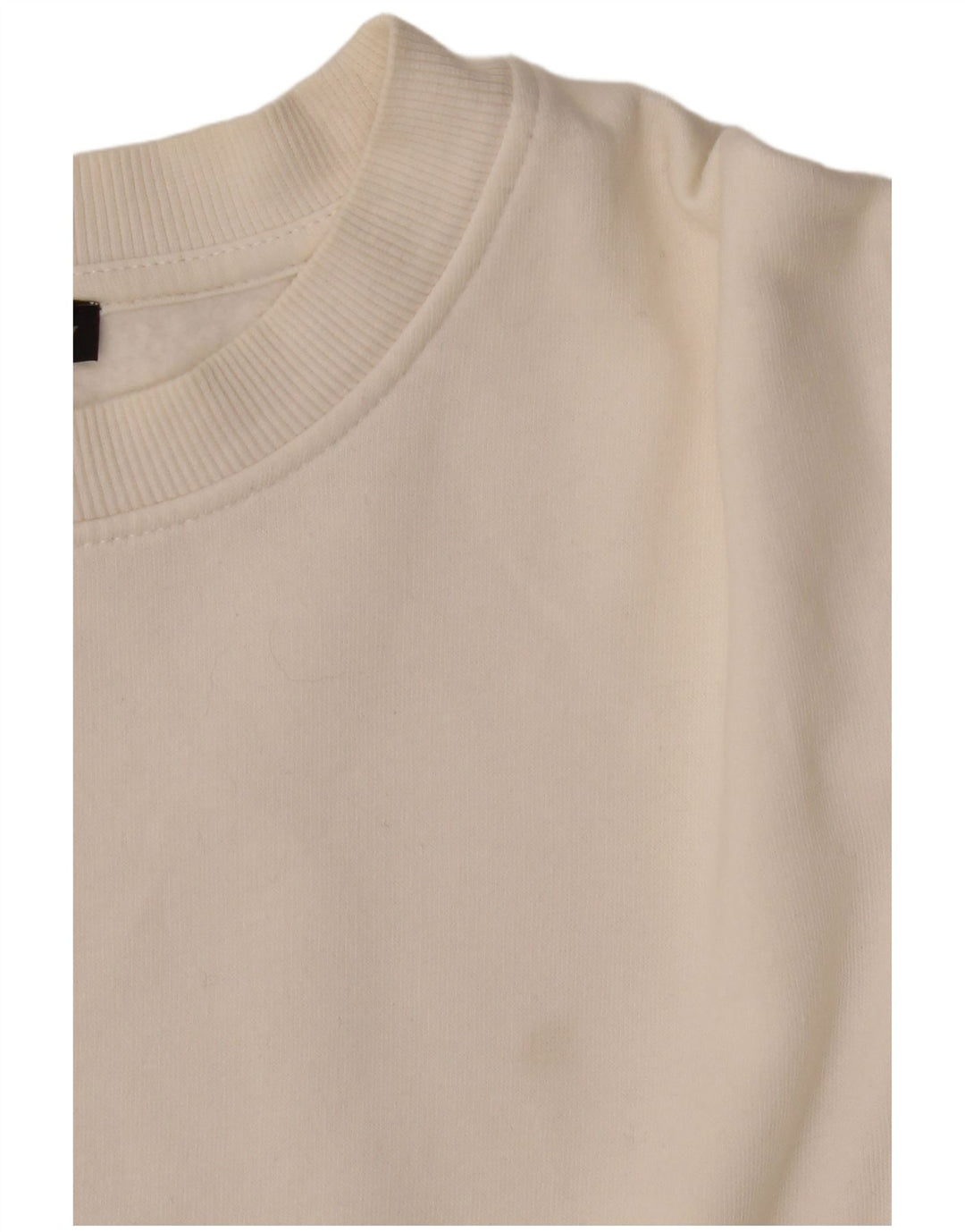 Pulover Oversized Crop pentru femei Zara UK 10 Bumbac alb mic