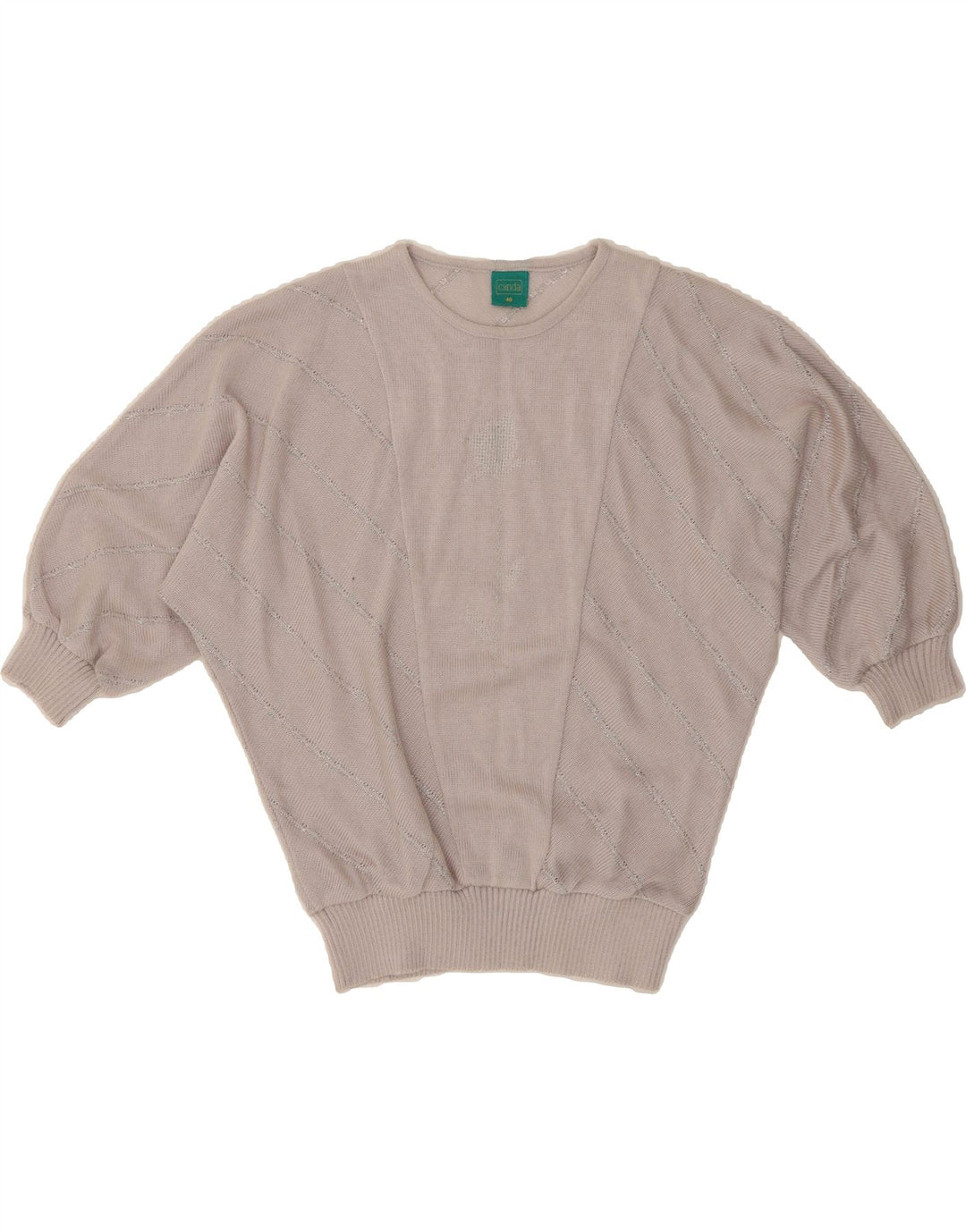 CANDA Womens 3/4 Sleeve Crew Neck Jumper Sweater IT 40 Small Grey Acrylic Vintage Canda and Second-Hand Canda from Messina Hembry 