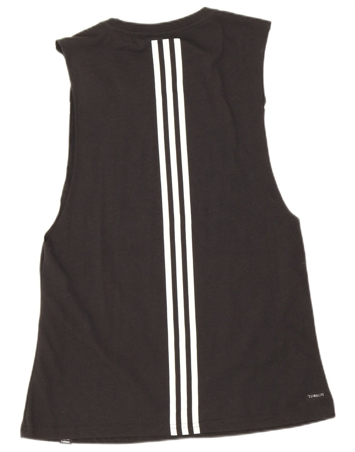 Vesta cu grafică cu trei dungi Adidas pentru femei UK 12 Poliester mediu negru