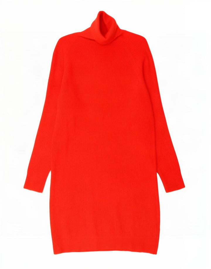 Massimo Dutti Rochie Jumper Femei UK 14 Lână roșie medie