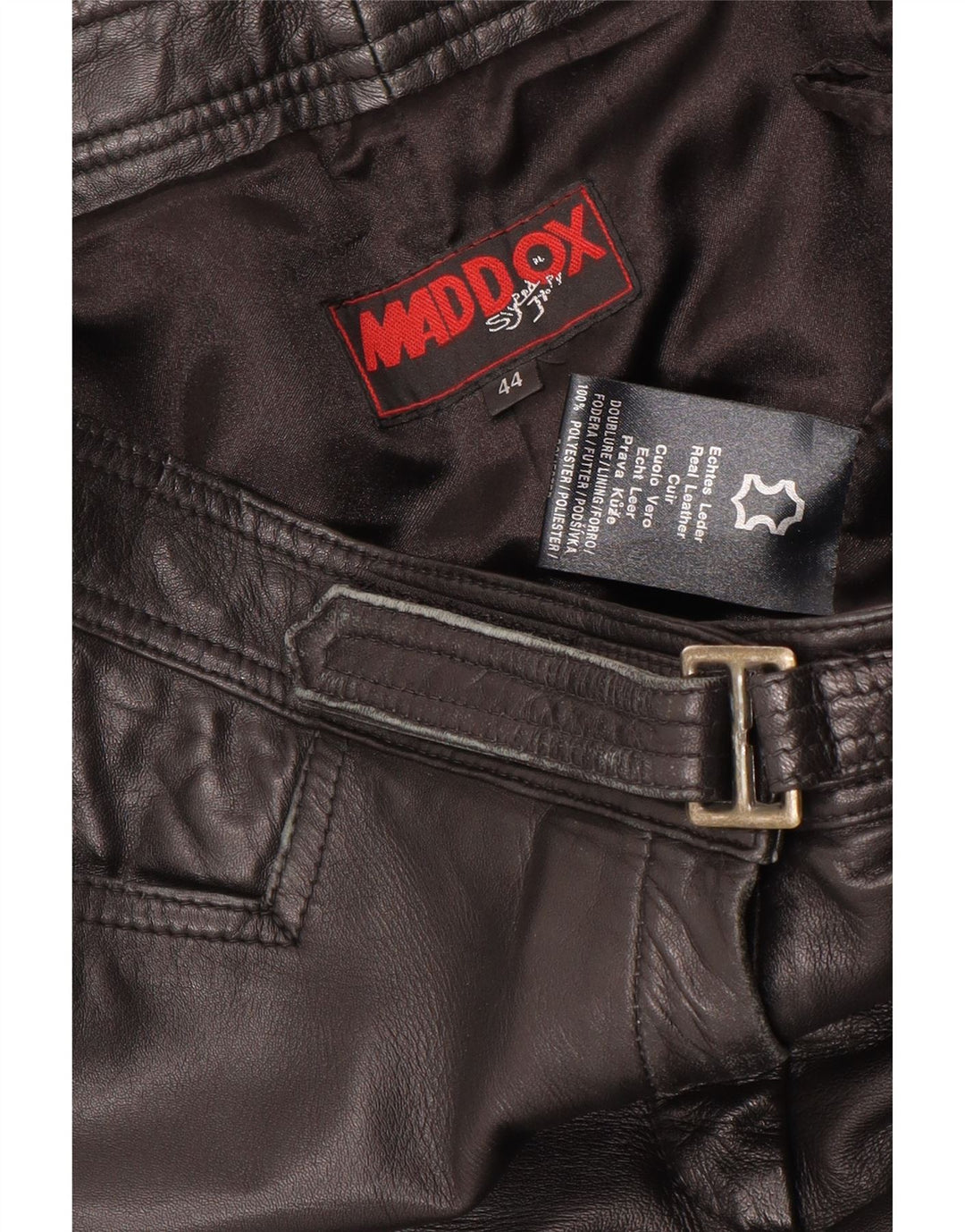 Maddox Pantaloni drepti din piele pentru femei IT 44 Medium W32 L32 Negru