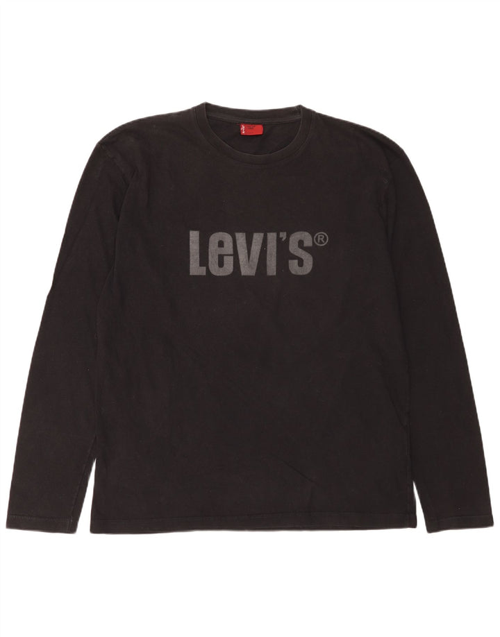 Bluză cu mânecă lungă Levi's pentru bărbați, bumbac negru
