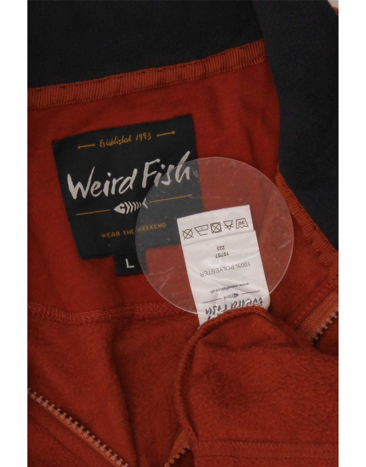 Pulover din lână pentru bărbați Weird Fish, cu fermoar, maro, poliester
