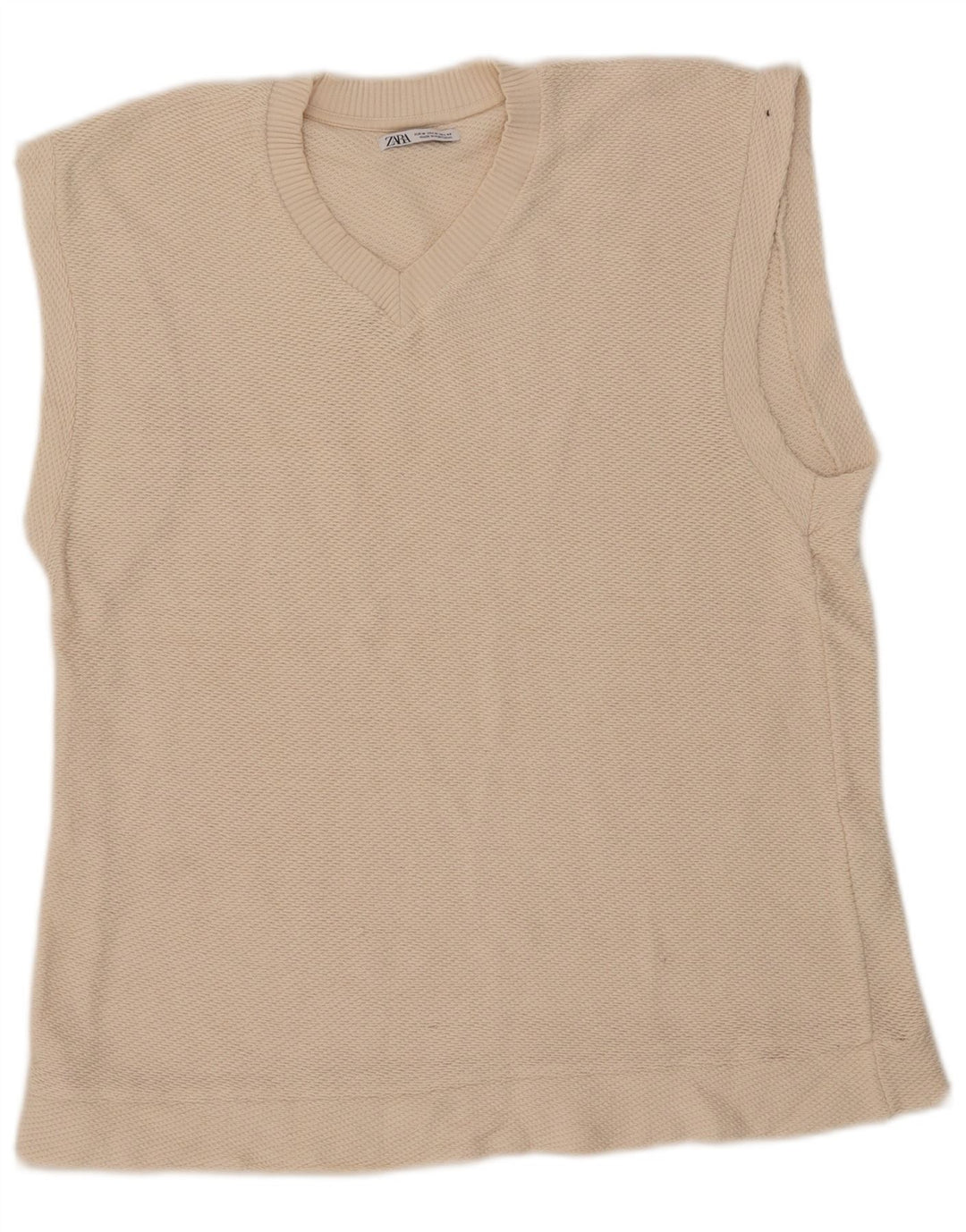 Zara Barbati Vesta Tank Top Bumbac Alb Murat Mediu