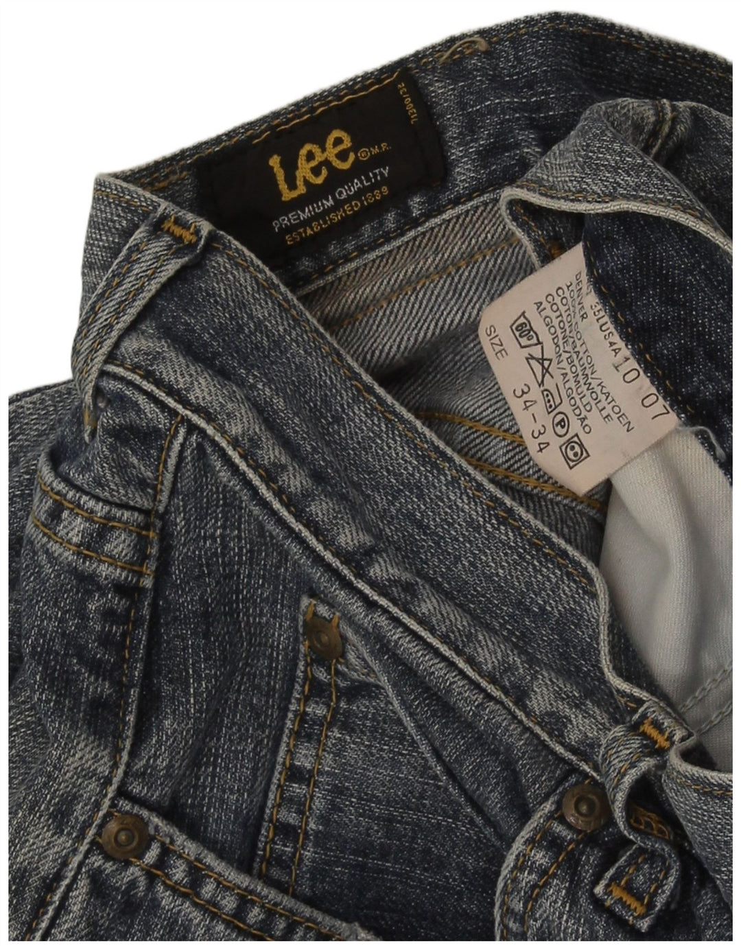 Blugi pentru bărbați Lee Denver Bootcut W34 L34, bumbac bleumarin