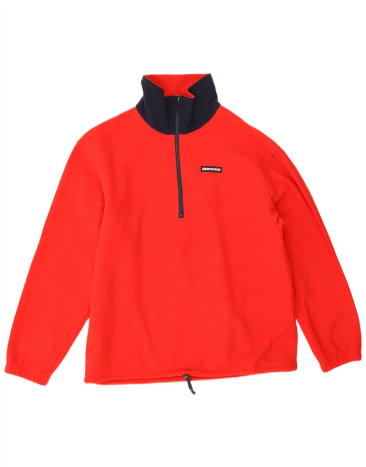 Trening pentru bărbați Aesse, cu fermoar, cu gât, din poliester roșu