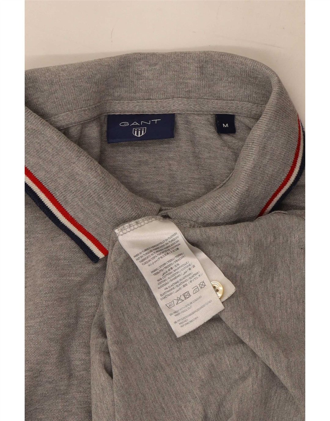 Cămașă polo Gant pentru bărbați, bumbac cu pete gri mediu