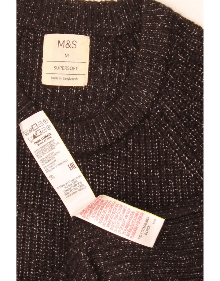 Pulover Marks & Spencer pentru bărbați, cu gât crew, pete mediu negru