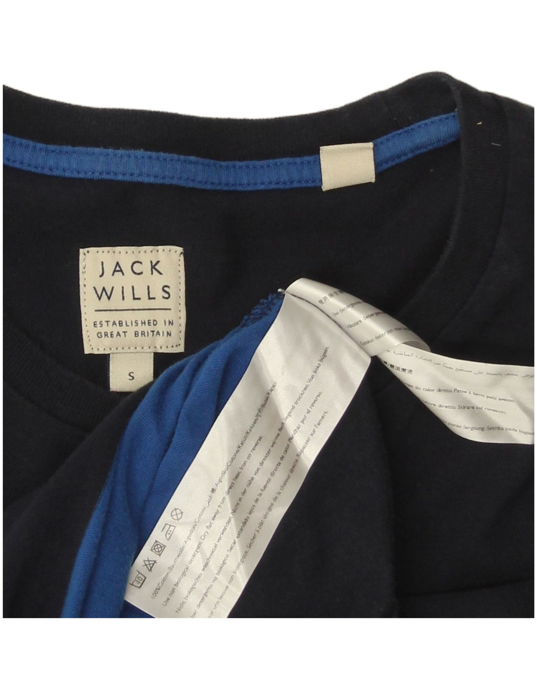 JACK WILLS Tricou pentru bărbați Top mic, bleumarin, bumbac color bloc
