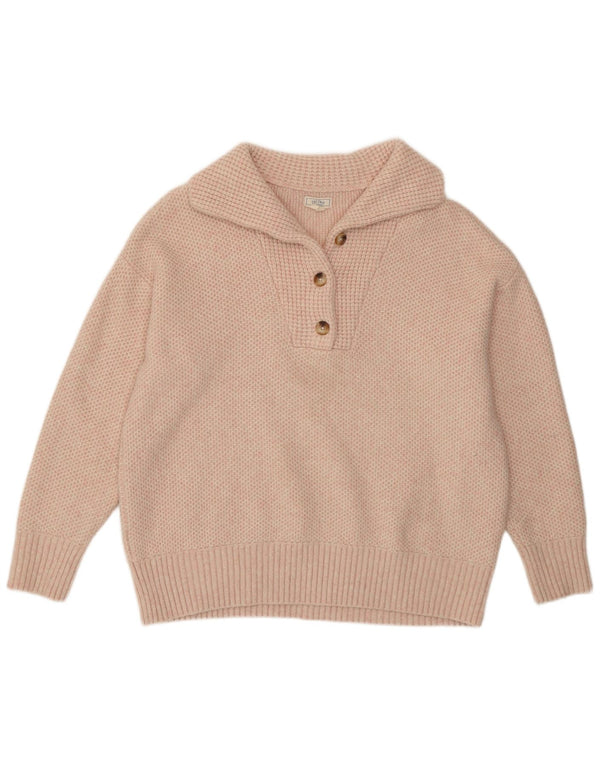 Pulover cu gât polo pentru femei Fat Face UK 18 XL roz acrilic