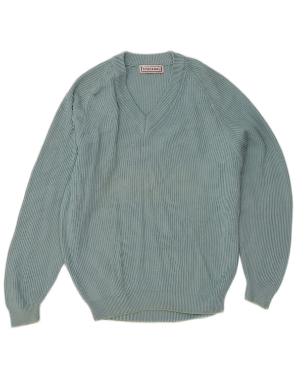 Pulover pentru femei cu decolteu în V Stefanel UK 16 Large Blue