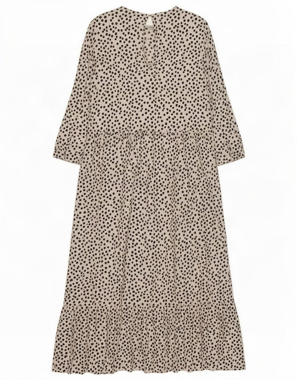 Rochie Maxi pentru Damă Zara cu mâneci 3/4 UK 12 Medium Alb cu pete