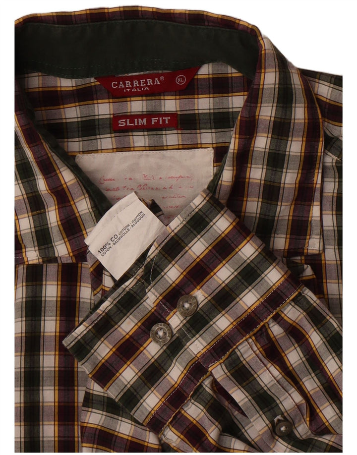 Cămașă pentru bărbați Carrera Slim Fit XL, bumbac cu carouri multicolore