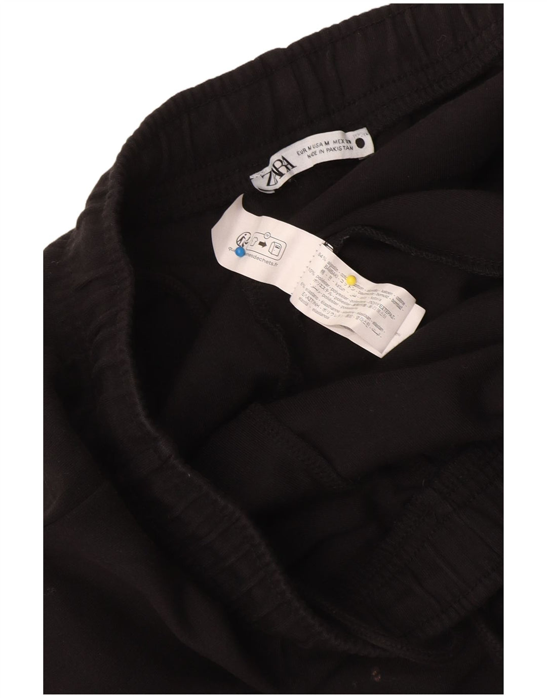 Pantaloni de trening Zara pentru femei UK 12, bumbac mediu negru