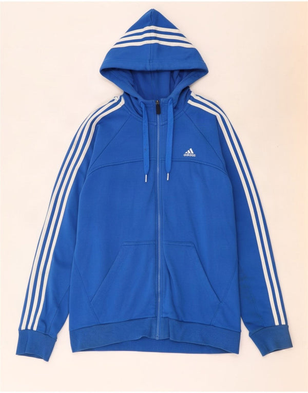 Pulover Adidas pentru bărbați, cu fermoar, bumbac mare, albastru