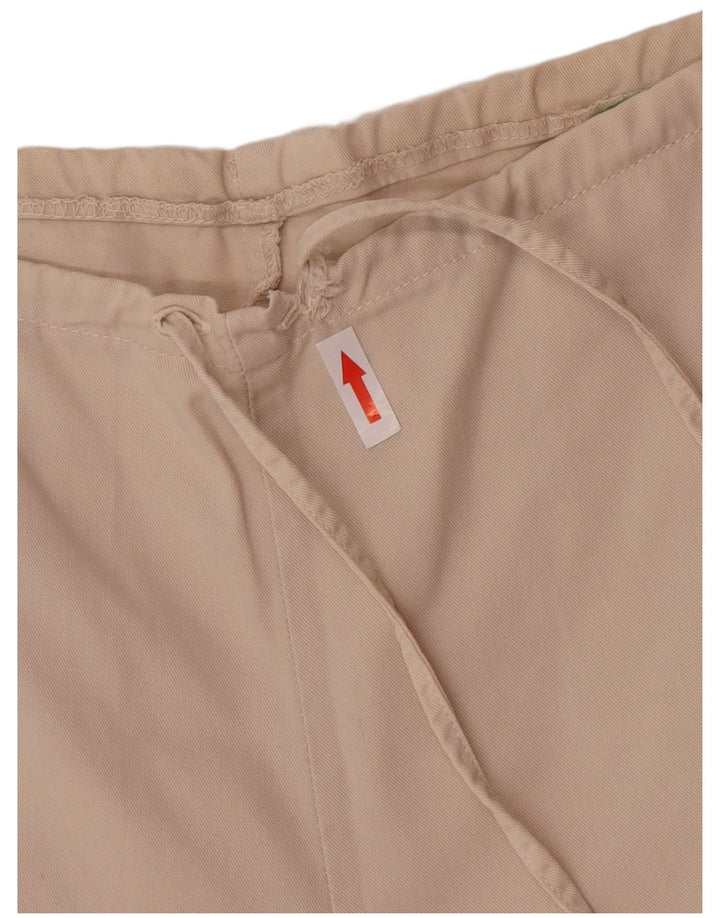 Pantaloni cargo drepti pentru femei Benetton IT 40 Small W30 L32 Bej Bumbac