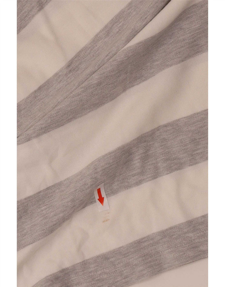 Tricou polo pentru bărbați Gant, bumbac cu dungi gri mediu