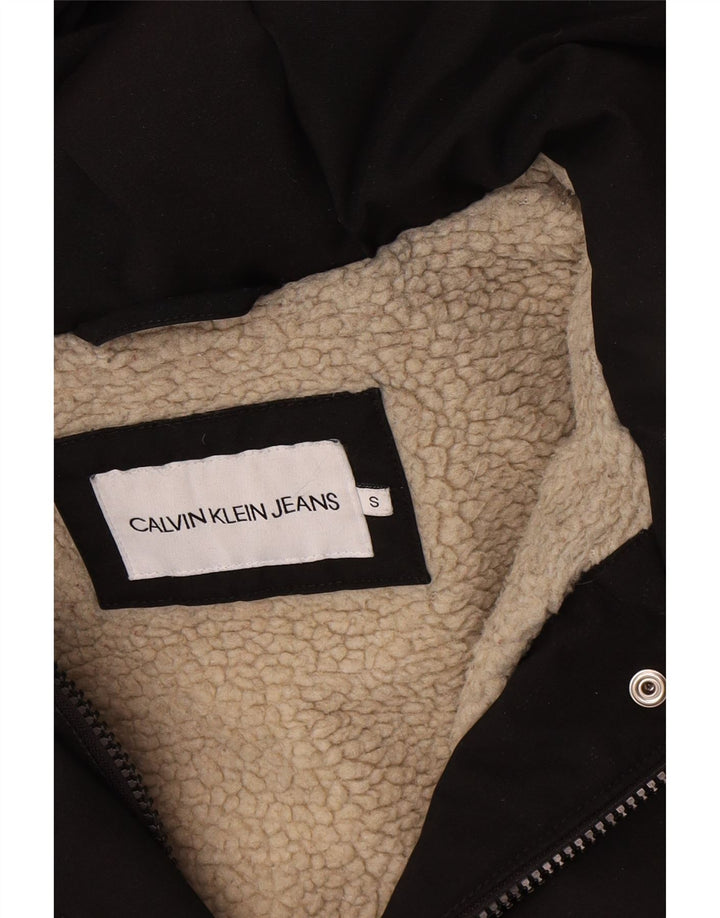 Jachetă parka supradimensionată pentru femei Calvin Klein Jeans Sherpa UK 10 Small Black