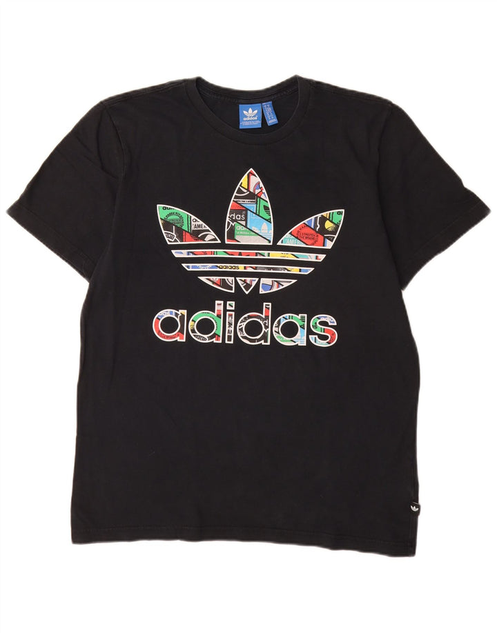 Tricou grafic Adidas pentru bărbați Top mediu negru bumbac