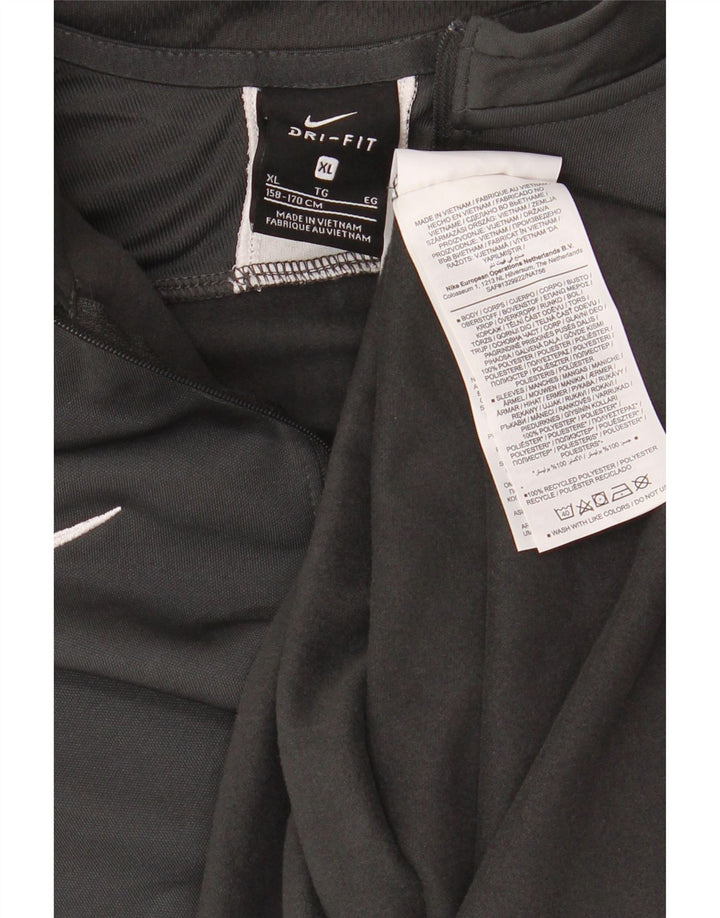 Top de trening NIKE Dri Fit, cu fermoar și gât, pentru băieți, 13-14 ani, XL, gri