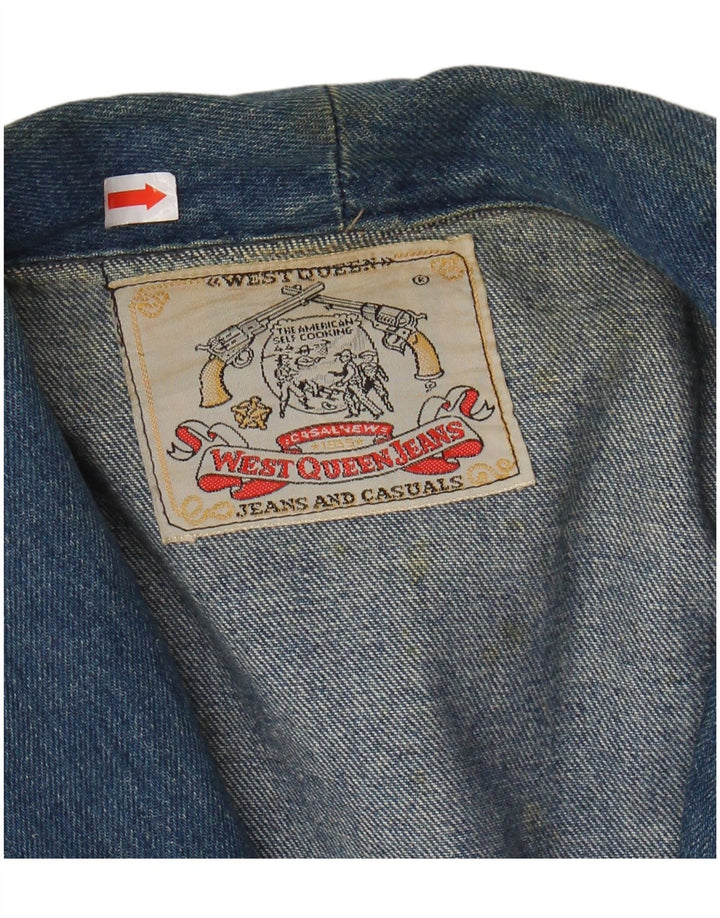 Jachetă pentru femei VINTAGE din denim cu 1 nasture, UK 16, mare, albastru