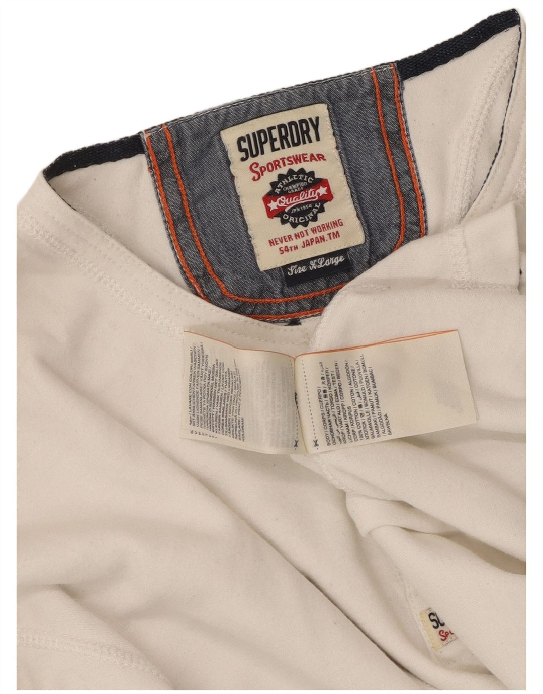 Superdry Henley Top pentru bărbați cu mânecă lungă XL, bumbac alb