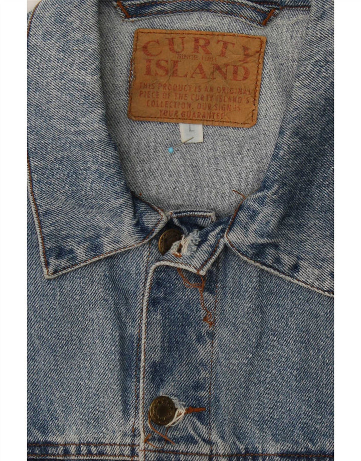 Jachetă de blugi vintage pentru bărbați UK 40, mare, albastru, bumbac