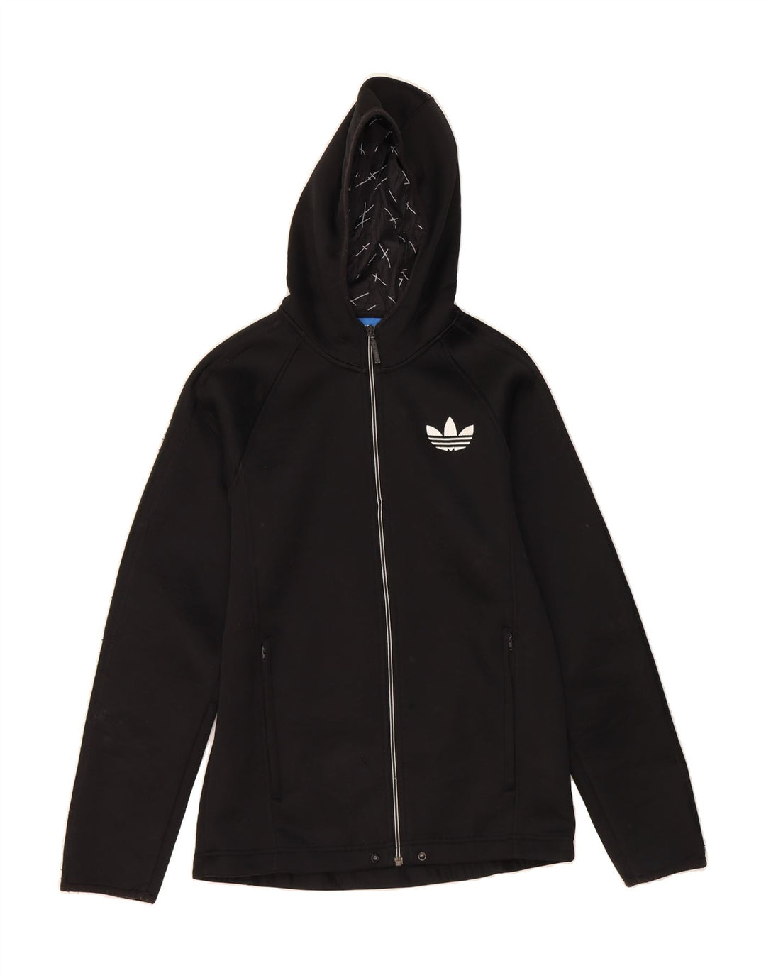 ADIDAS Mens Zip Hoodie Sweater Small Black Polyester Vintage Adidas and Second-Hand Adidas from Messina Hembry 