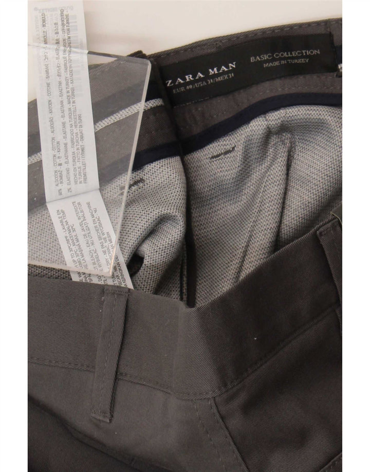 Pantaloni scurți chino pentru bărbați Zara EU 40 Medium W31 Gri Bumbac