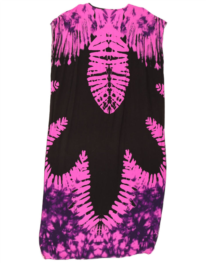 Rochie maxi vintage pentru femei cu model abstract, mărime unica neagră