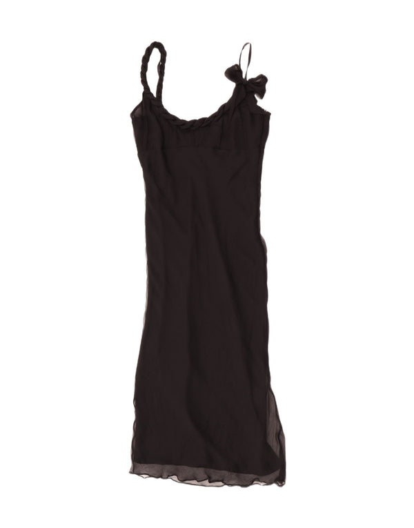 Rochie maxi fără mâneci pentru femei Karen Millen UK 12 Mătase medie neagră