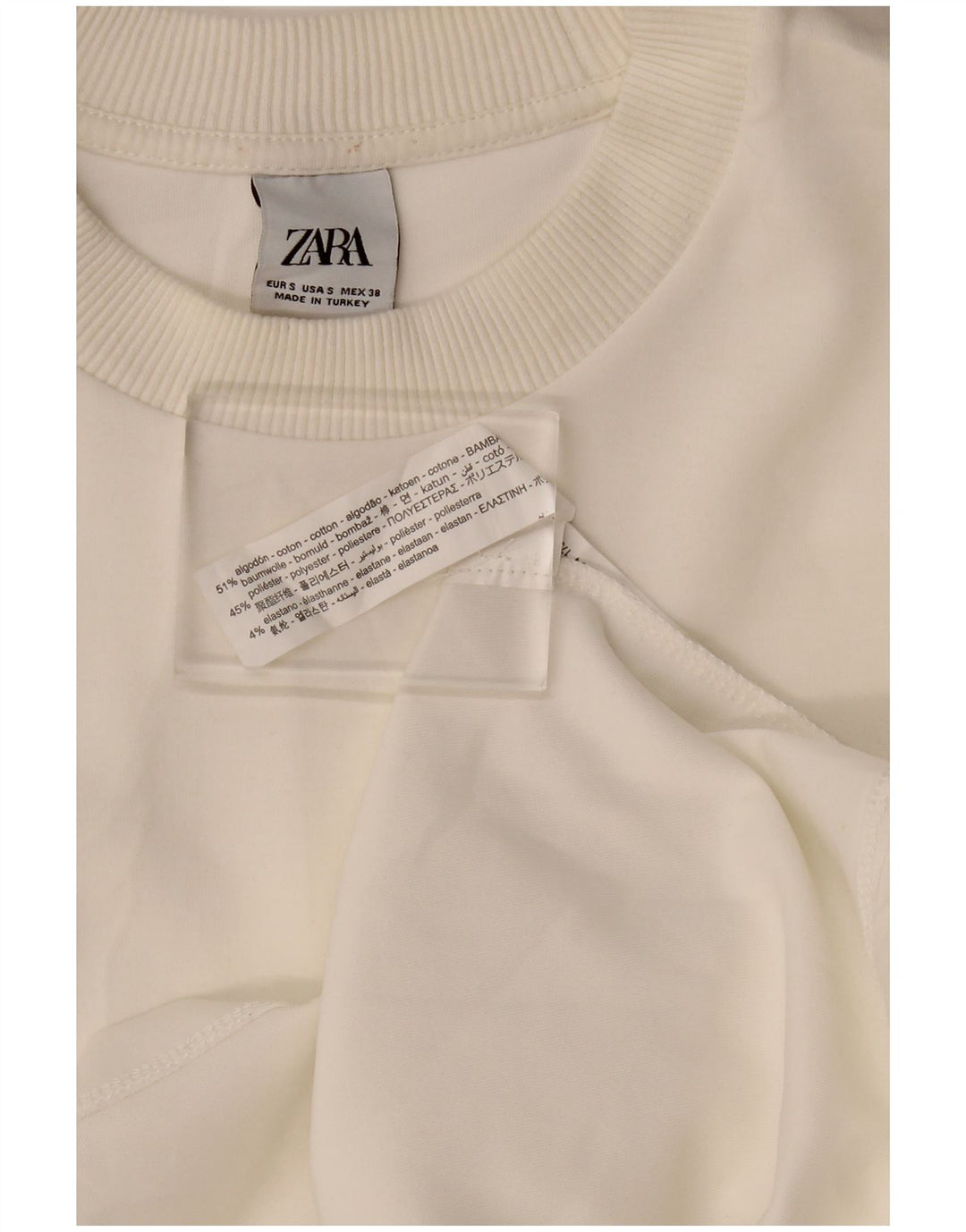 Pulover pentru bărbați Zara, cu croiala lejeră, bumbac alb mic