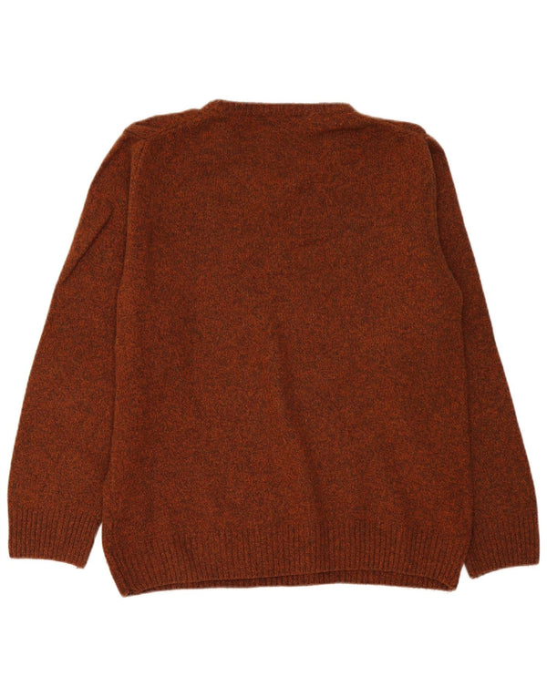 Pulover cu decolteu în V Harmont & Blaine pentru bărbați, 2XL, lână de miel maro pete