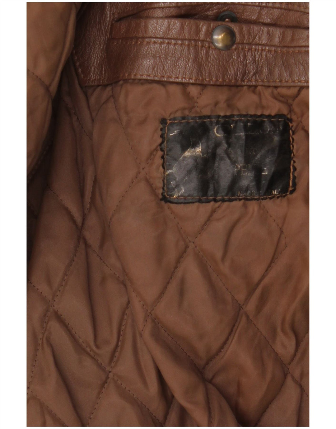 Jachetă de piele vintage pentru bărbați UK 44 2XL piele maro