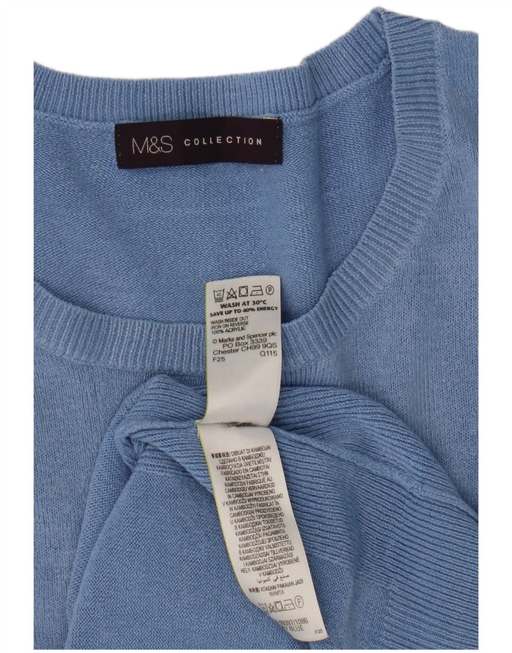 Pulover pentru femei Marks & Spencer cu decolteu cu barca UK 14 Medium Blue Acrylic