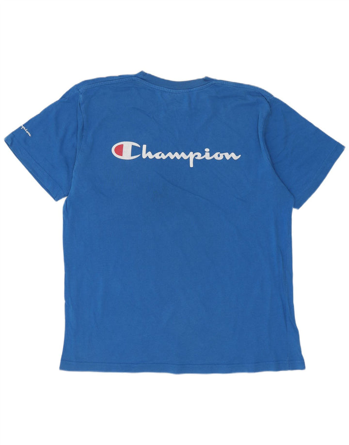 Tricou grafic pentru bărbați CHAMPION Top mare din bumbac albastru
