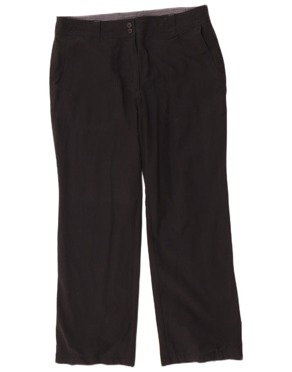 Pantaloni chino drepti pentru femei Rohan UK 14 Large W34 L29 Poliester negru