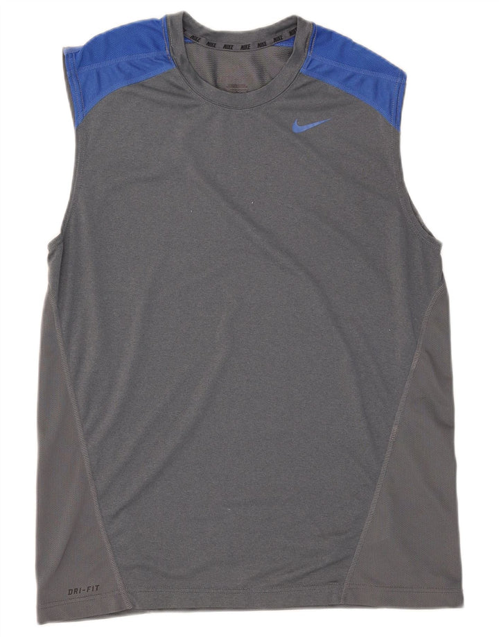 Vest Vest Top Dri Fit Nike pentru bărbați, gri mediu, poliester color bloc