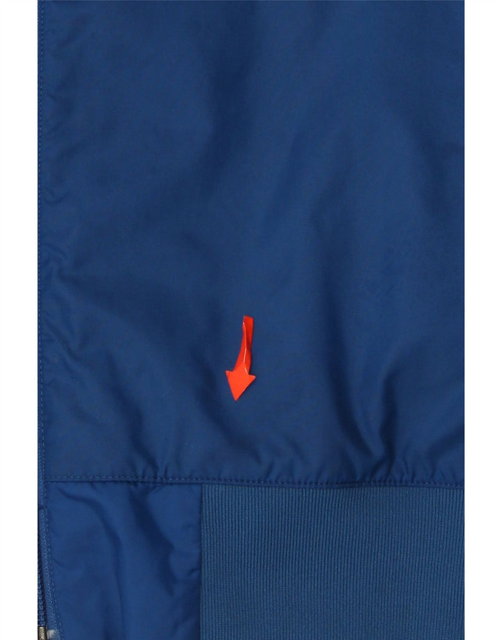 Jachetă de ploaie cu glugă pentru bărbați Adidas UK 38, albastru mediu, nailon color bloc