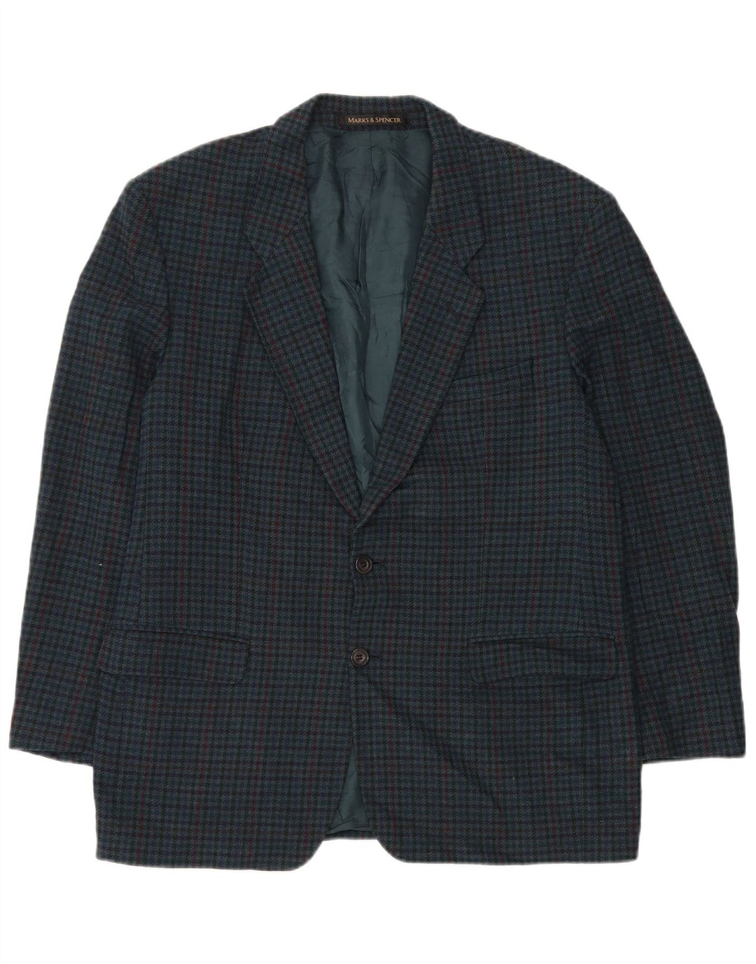 Marks & Spencer pentru bărbați St. Michael Blazer Jacket UK 44 XL Green Houndstooth