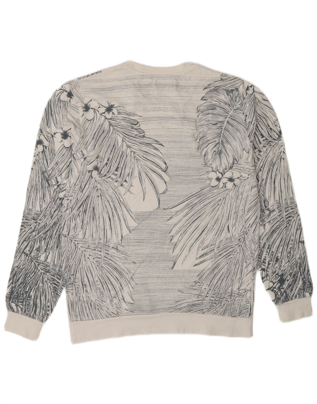 Pulover pentru bărbați Zara, bumbac, floral, alb mediu